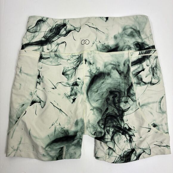 Calia Stay Powerful Biker Athletic Shorts Marble White Sz M Gym Workout Runner - Picture 5 of 7
